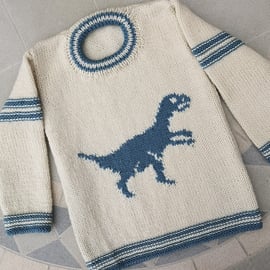 Knitting Pattern for a Velociraptor on a Sweater.  Digital Pattern