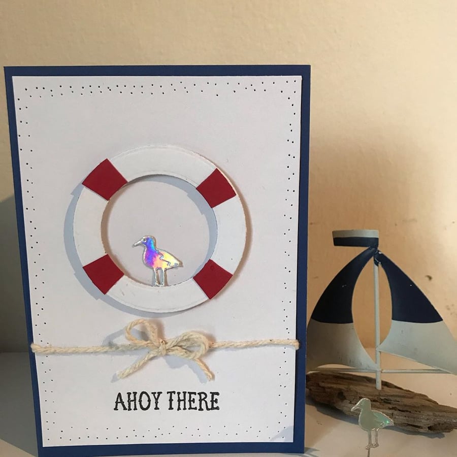 Handmade Seaside Theme Card - reduced price