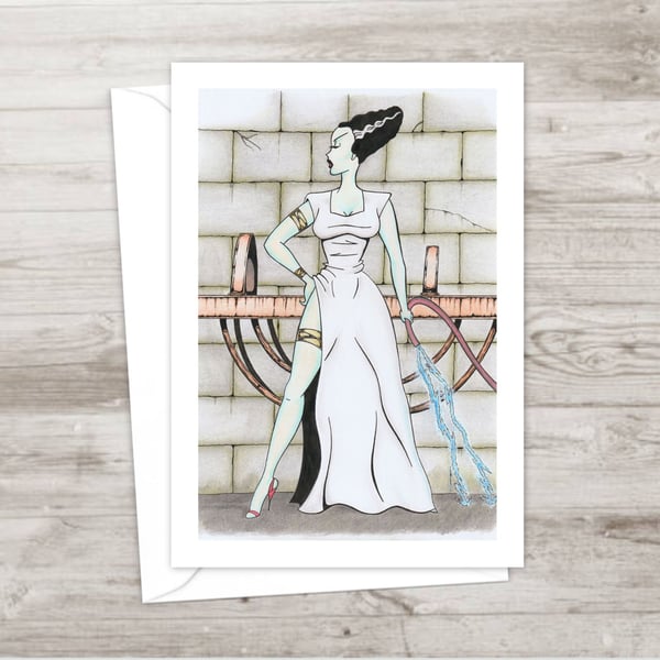 The Bride Greeting Card: Gothic Cartoon Horror Birthday Card (501)