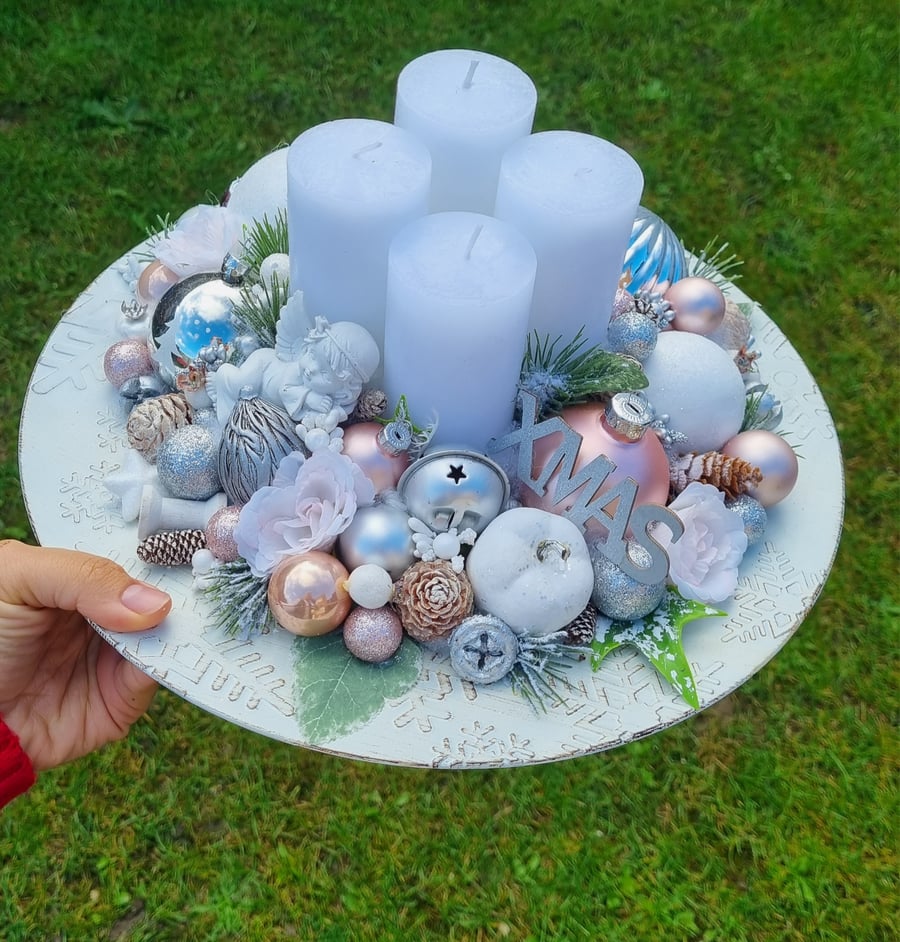 Christmas table  centrepiece decorations HANDMADE 