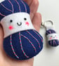 Yarn Ball Keyring and Lavender Bag Set- Deep Blue - Image 3
