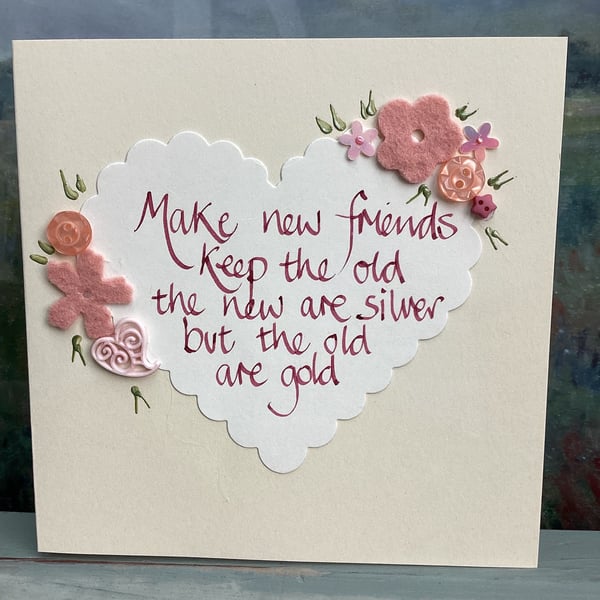 Handmade birthday card.Friend card.Birthday card.Friendship card.