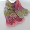 Knitted Scarf  Lacy and Wavy Pattern   