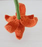 Single stem lily, macrame flower, orange lily, gifts for her - Image 10