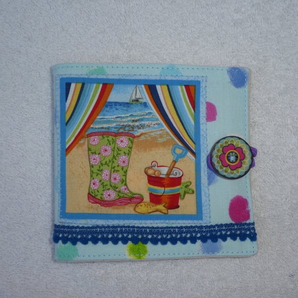 Sewing Needle Case with Beach Boots and Bucket. Seaside Sewing Needle Case