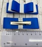 Royal Blue and White 3 inch Straight Bows on Clips (pair) - Image 4