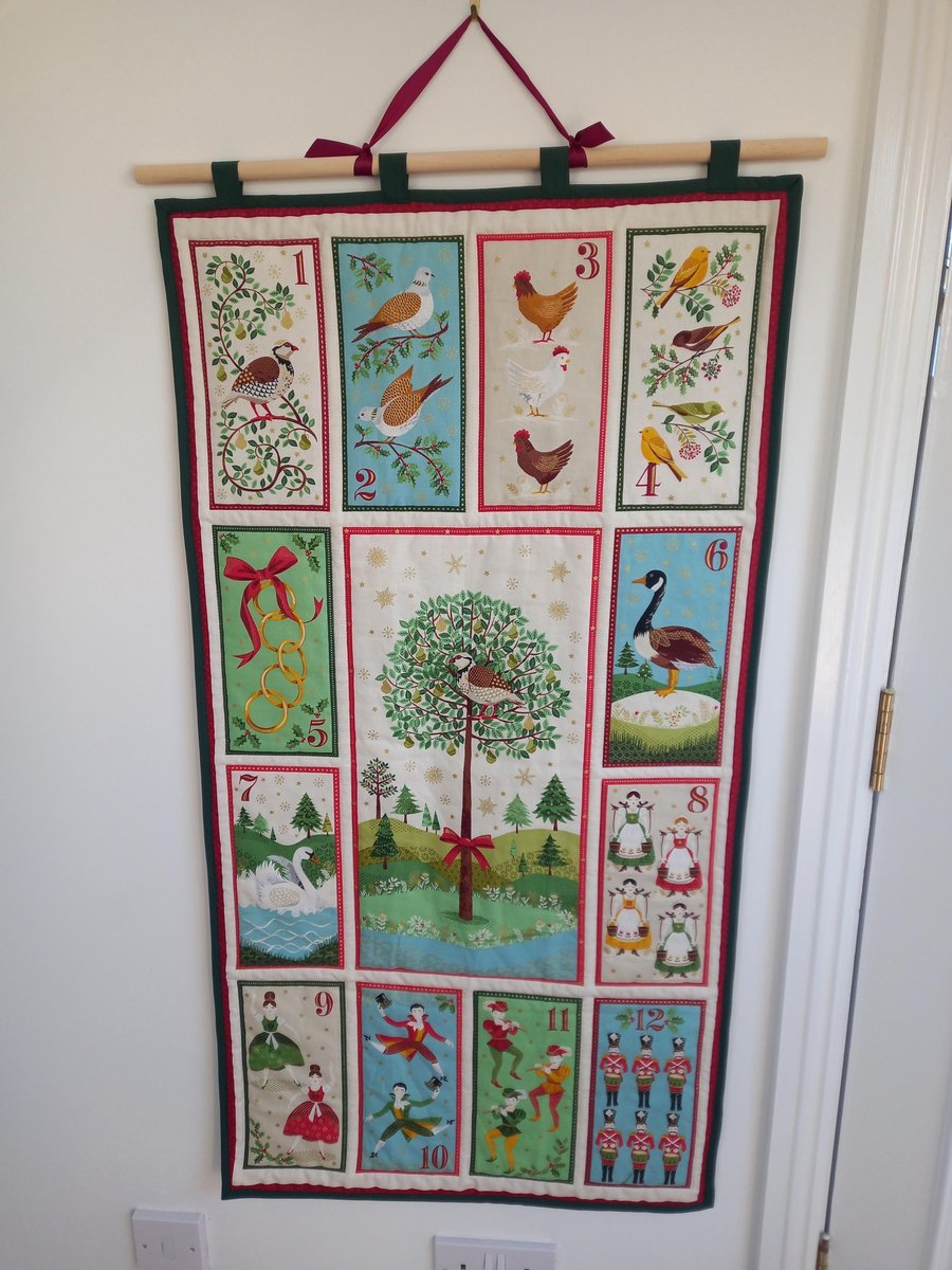 12 Days Of Christmas quilted wall hanging