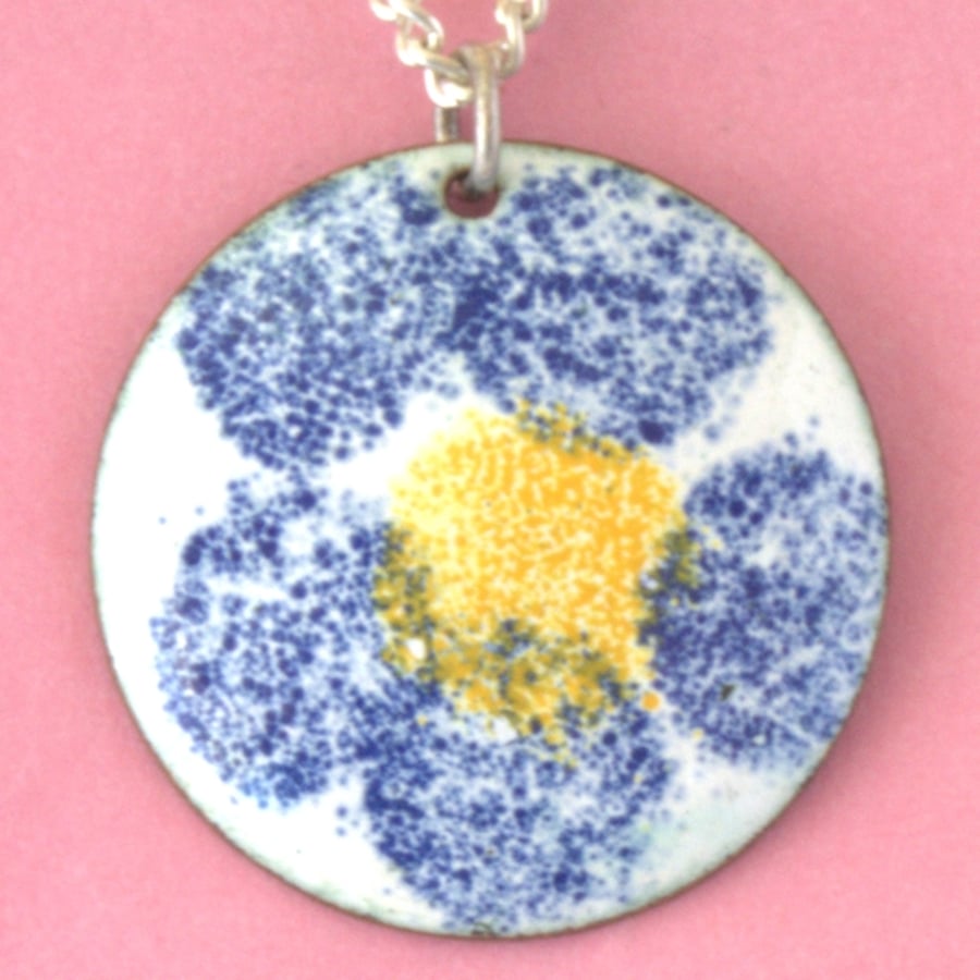 stencilled flower pendant