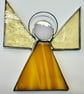Stained Glass Triangle Angel - Buttery-yellow with pale golden wings - Image 4