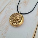 Mother Earth Spiral Pendant - Pachamama Goddess Amulet - Spiritual Beechwood Pen