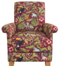Rainforest Animals Fabric Adult Chair Armchair Red Nursery Monkeys Jungle