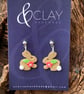 Floral Easter Bunny Polymer Clay Earrings
