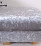 Silver Grey Velvet Chair Adult Armchair & Footstool Nursery Accent Pouffe Small - Image 4