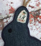 Two Rabbit Decorations One in Liberty Fabric and One in Denim Fabric - Image 2