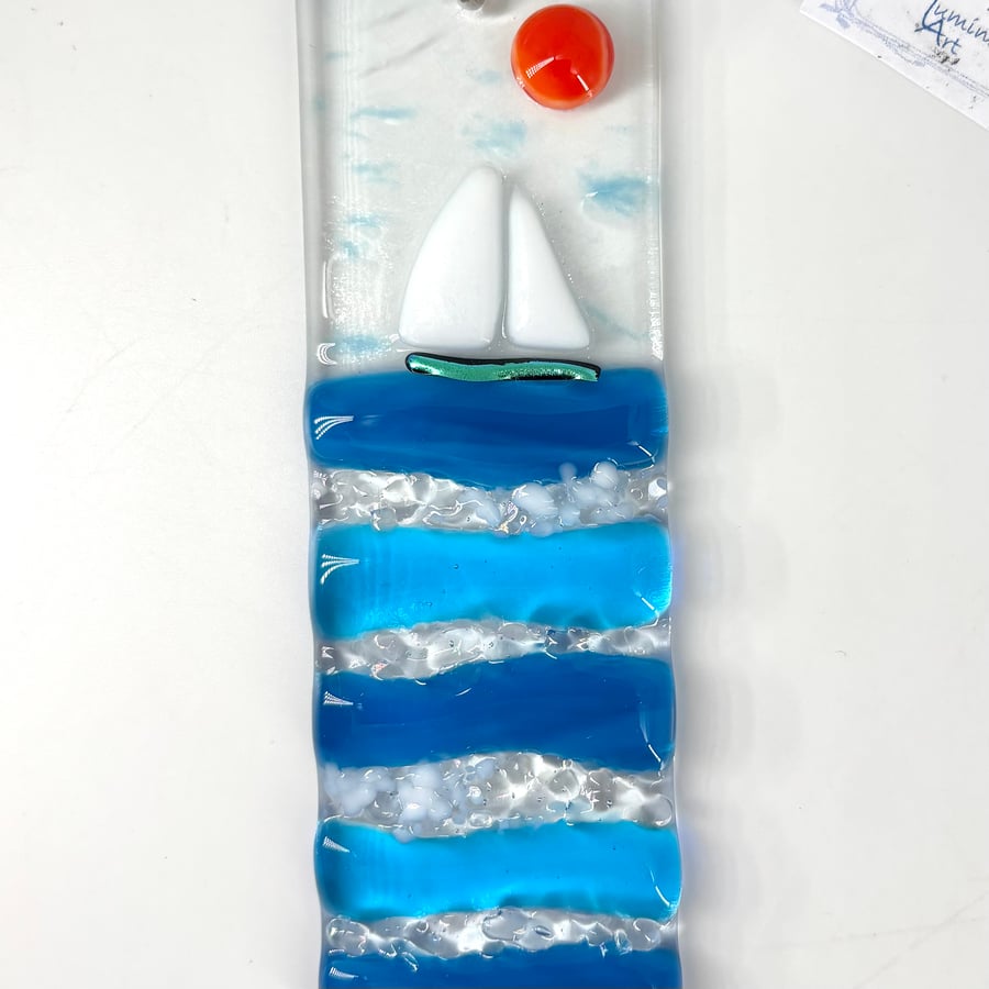 Fused Glass Light Catcher - Sailing Boat