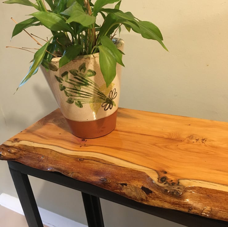 Wood slab entry table deals