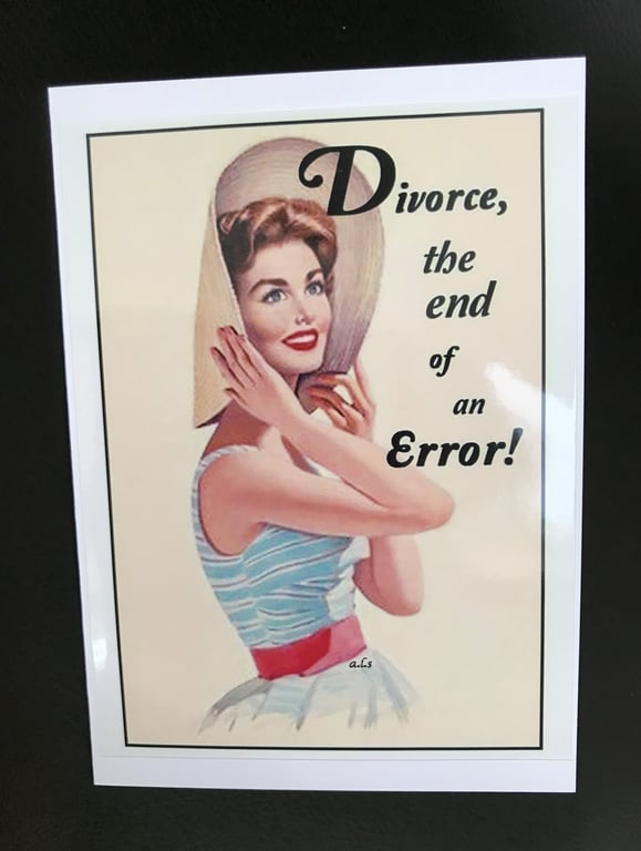 Divorce: The end of an error blank greeting card