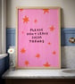 Please Don't Leave Skids Art Print, Funny Bathroom En Suite Toiler Wall Decor  - Image 2