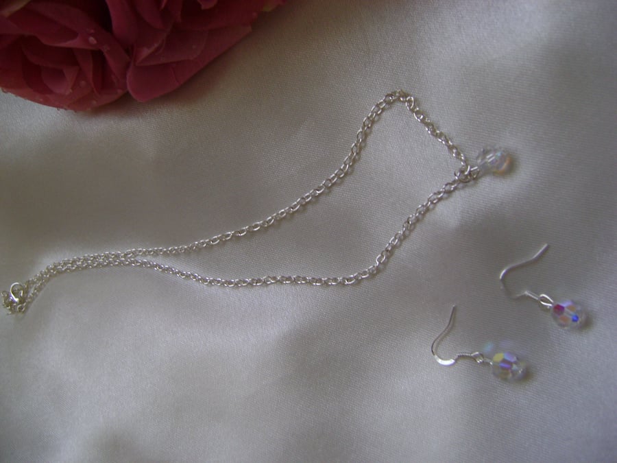 Swarovski Crystal Bridal Necklace & Earring Set