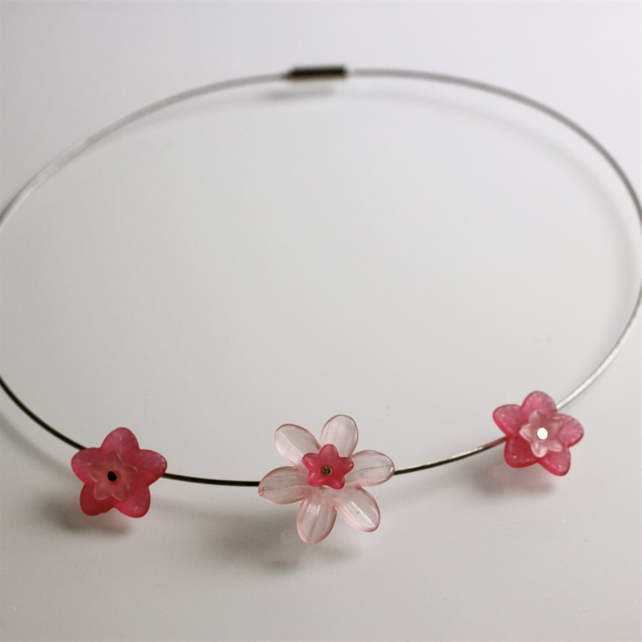 Pink Flower Choker