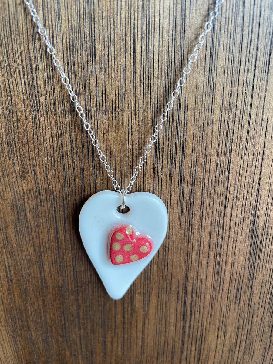 Porcelain sweetheart necklace