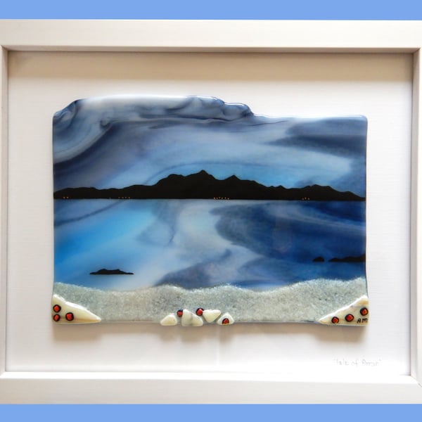 Handmade Fused Glass 'Isle of Arran' Painting