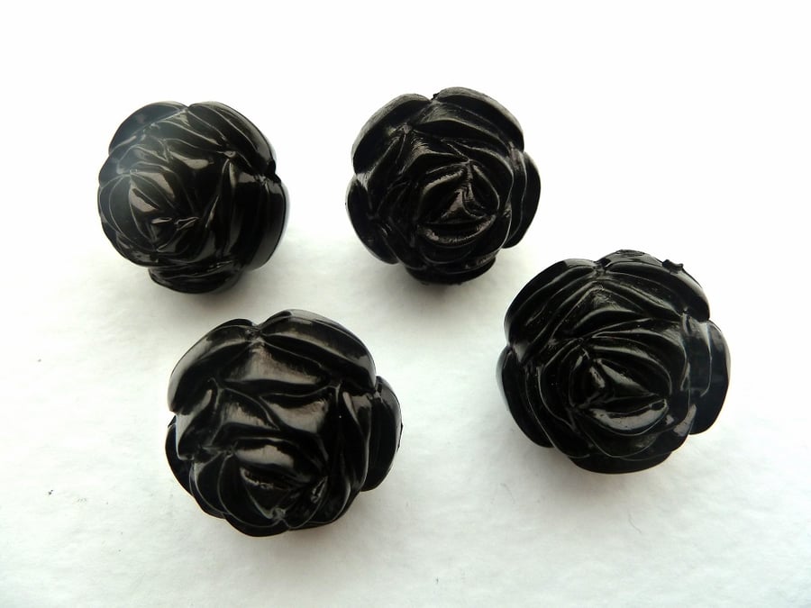 SALE 4 black acrylic roses