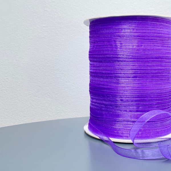 6mm Purple Organza Ribbon, Craft Projects, Decor, Wedding Supplies - 10m 20m 40m
