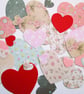 3 sizes of assorted heart die cuts, card making embellishments or card toppers