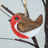 Robin decoration, clay hanging decoration, robin memorial gift