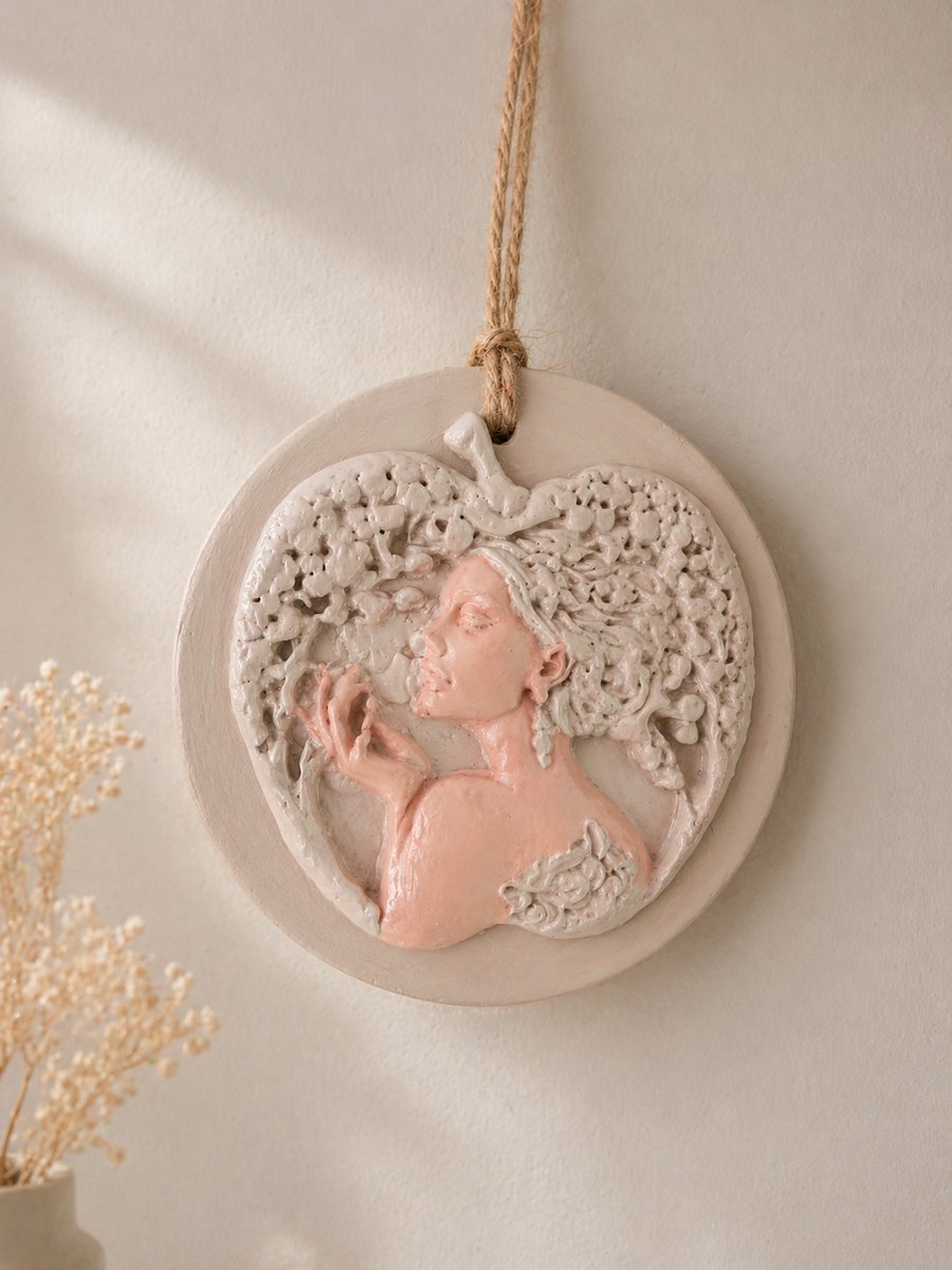Warm Clay Apple Lady Hanging Ornament Decoration