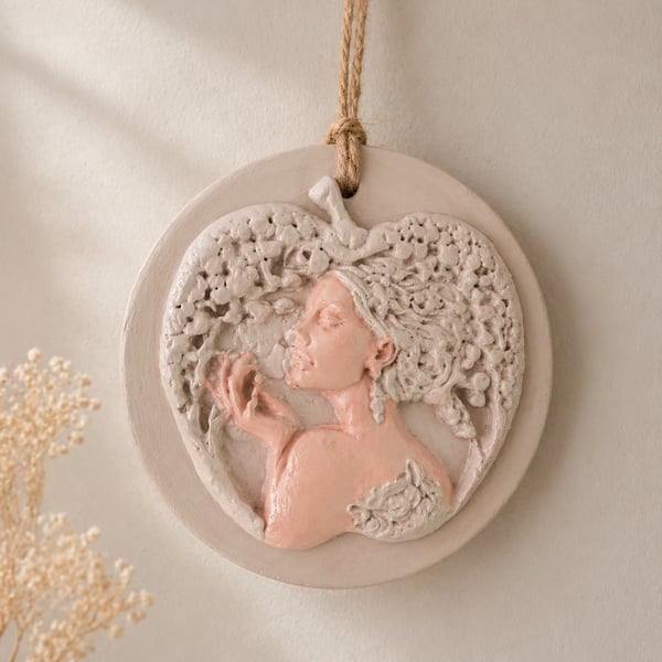 Warm Clay Apple Lady Hanging Ornament Decoration