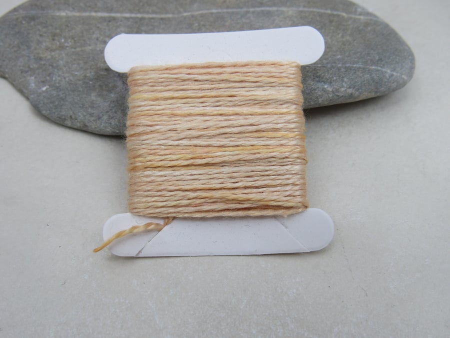 15m Natural Dye Pale Golden Brown Pure Silk Embroidery Thread