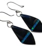 Onyx & Cultured Opal Earrings Sterling Silver Jewellery Gift Gemstone Manmade - Image 4