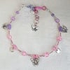 Gorgeous Hearts and Butterflies Pink tones Anklet
