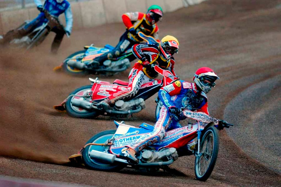 Reading Racers Speedway Motorcycle Action Photograph Print