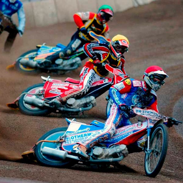 Reading Racers Speedway Motorcycle Action Photograph Print