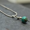 Simple Turquoise Pendant - sterling silver necklace