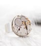 Mens Steampunk Ring with Real Antique Watch Work, Clockwork Signet Ring - Image 1
