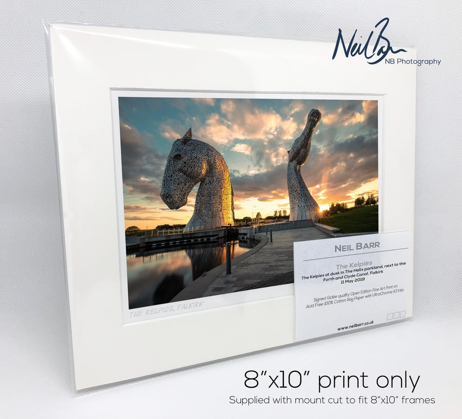 The Kelpies Falkirk Scotland - A5 (10" x 8") Unframed Print