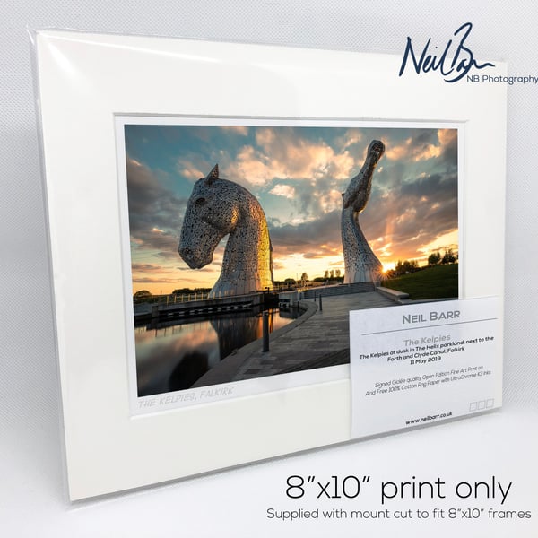 The Kelpies Falkirk Scotland - A5 (10" x 8") Unframed Print