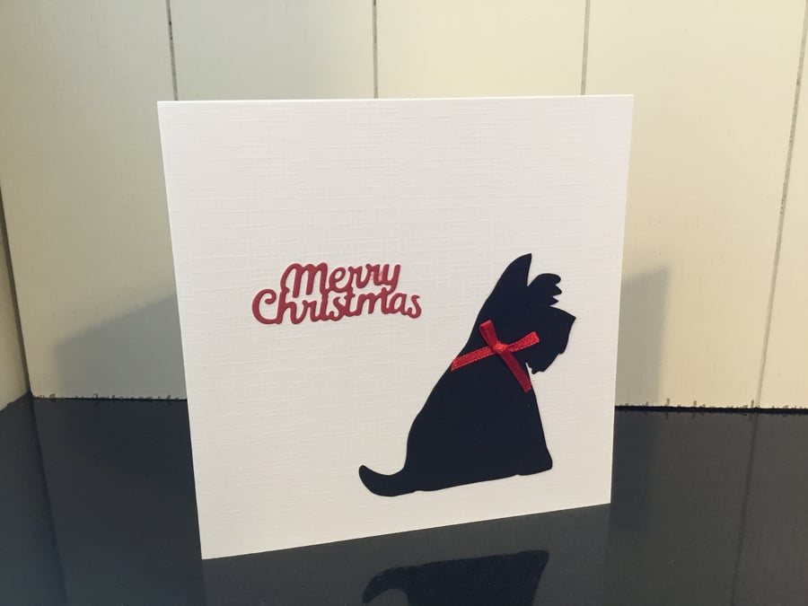 Scottie dog Christmas card 