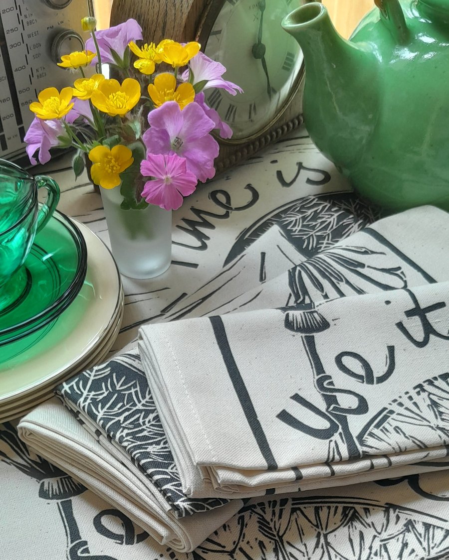 'Time is Precious' Tea Towel