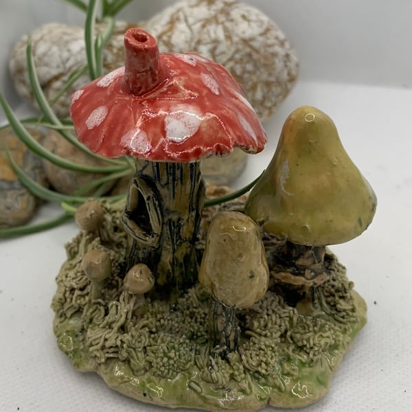 Small toadstool house ornament
