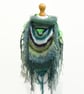 Shaggy   Shawl - Blue Green - Image 4