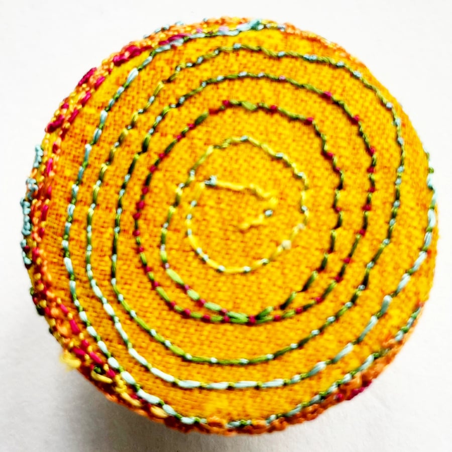 Buttons 1 inch button Hand Dyed Silks and Cottons Free Machine Embroidery Button