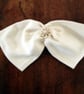 Handmade silk hair bow for a lady, a girl, eco bride, bridesmaid, or flower girl - Image 3