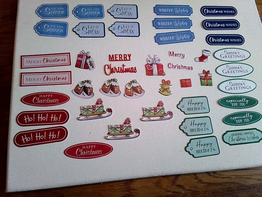 Christmas toppers for card making. Ref 410