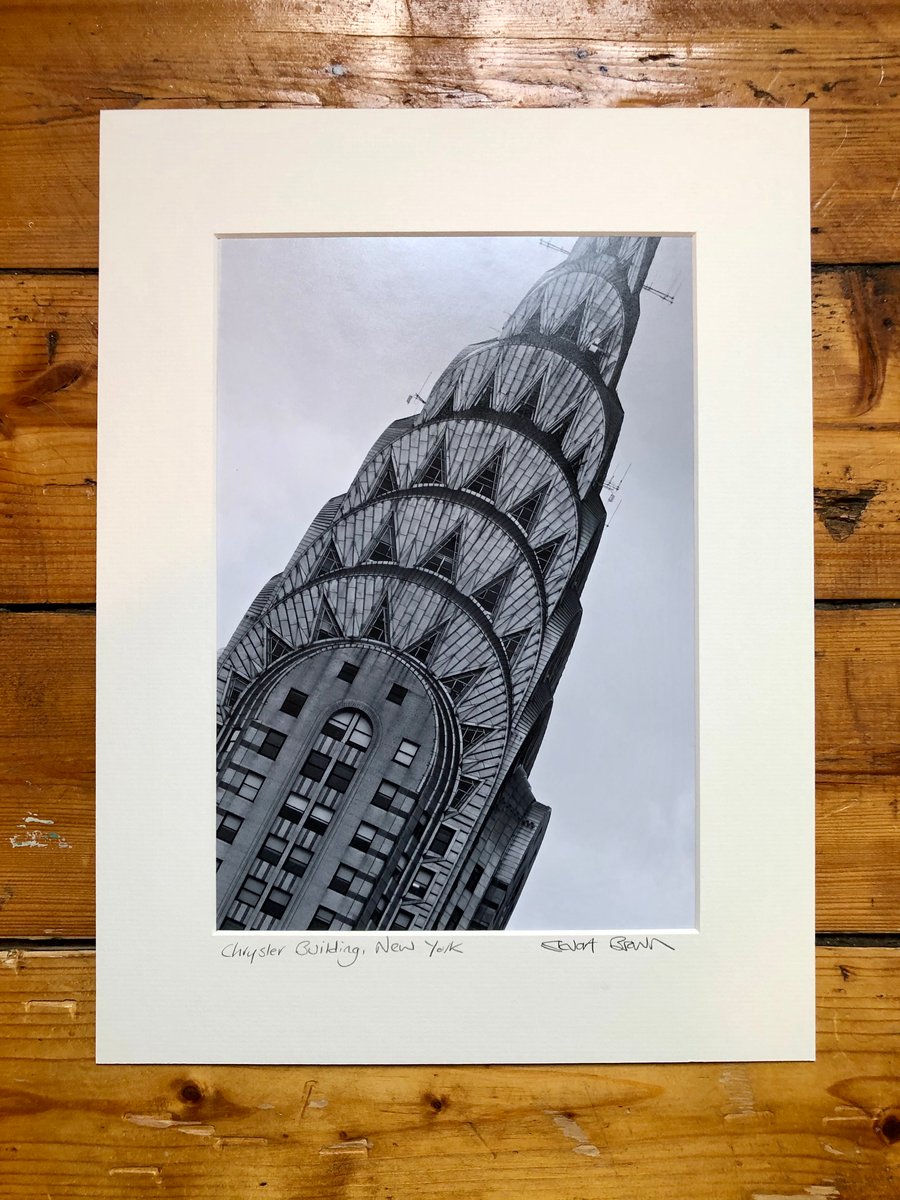 ‘Chrysler Building’ New York signed mounted print FREE DELIVER