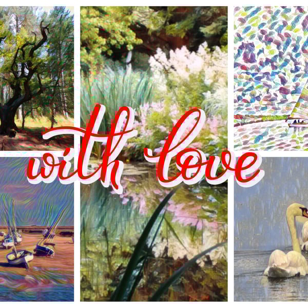 Norfolk Scenes Greeting Card A5 Size With Love 